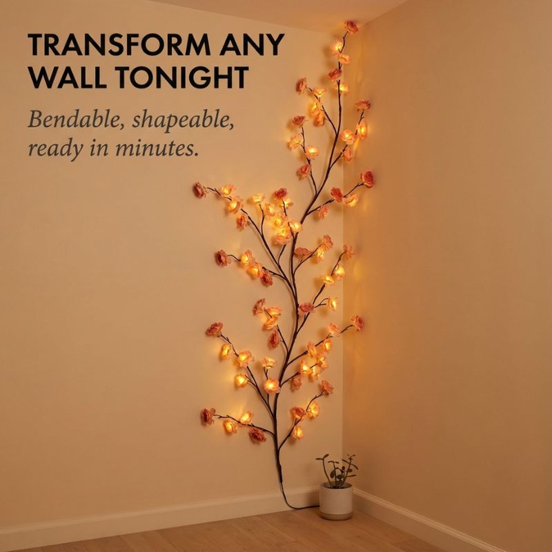 Bloomdusk™ – Bendable Cherry Blossom Vine LED Wall Light + 50% OFF