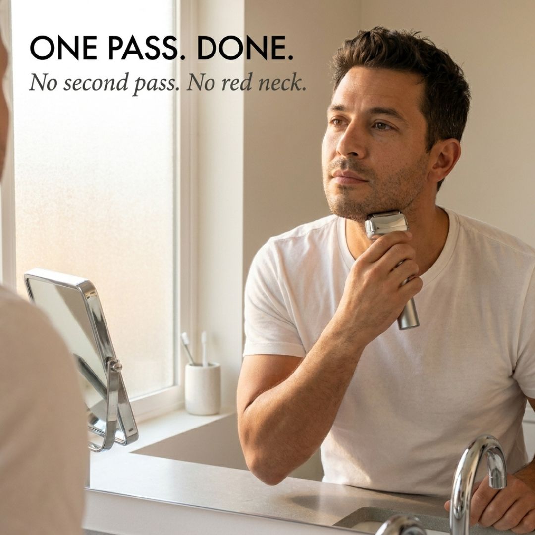 Temper™ – Wide Foil, Tilt Head & IPX6 Rechargeable Electric Shaver for Men + 50% OFF