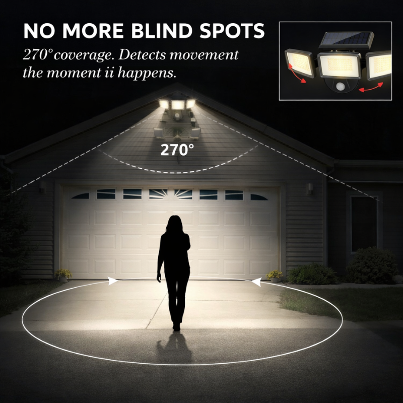 Sentrex™ – Solar Motion Security Light with 270° Coverage & 3 Modes + 50% OFF