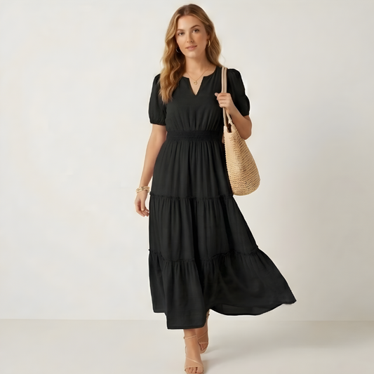 Corsana™ – Tiered Ruffle Lined Maxi Dress with Pockets + 50% OFF