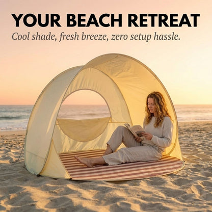 Shorecove™ – Pop-Up Beach Tent with UPF 50+ Sun Protection & 360° Airflow + 50% OFF
