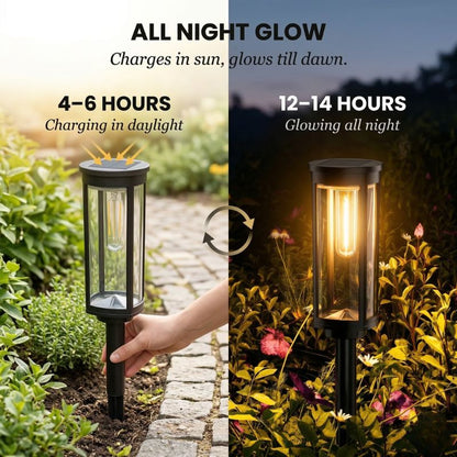 Hearthwick™ – Retro Solar Pathway Lights, 12-14Hr Glow, IP65 Waterproof, 8-Pack + 50% OFF