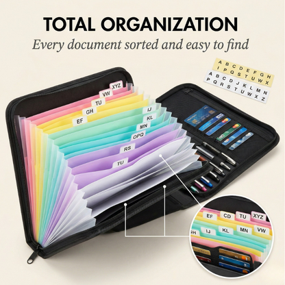 Bastion™ – Fireproof Waterproof Accordion File Organizer with Lock & Handle + 50 % OFF