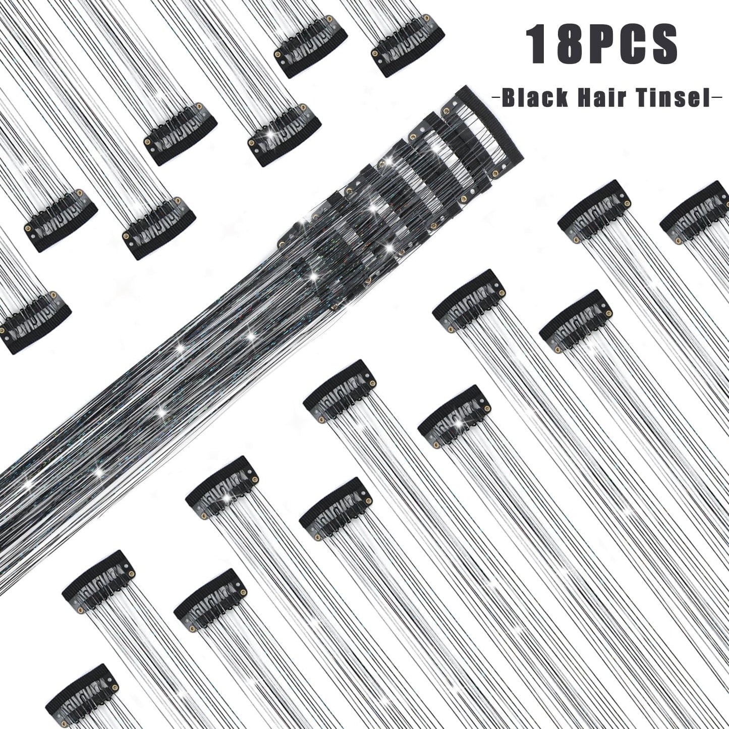 The AuraTinsel Clip-In Highlights - Instant Sparkling, No Chemical Dye, and Reusable + 50% OFF