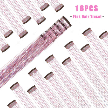 The AuraTinsel Clip-In Highlights - Instant Sparkling, No Chemical Dye, and Reusable + 50% OFF