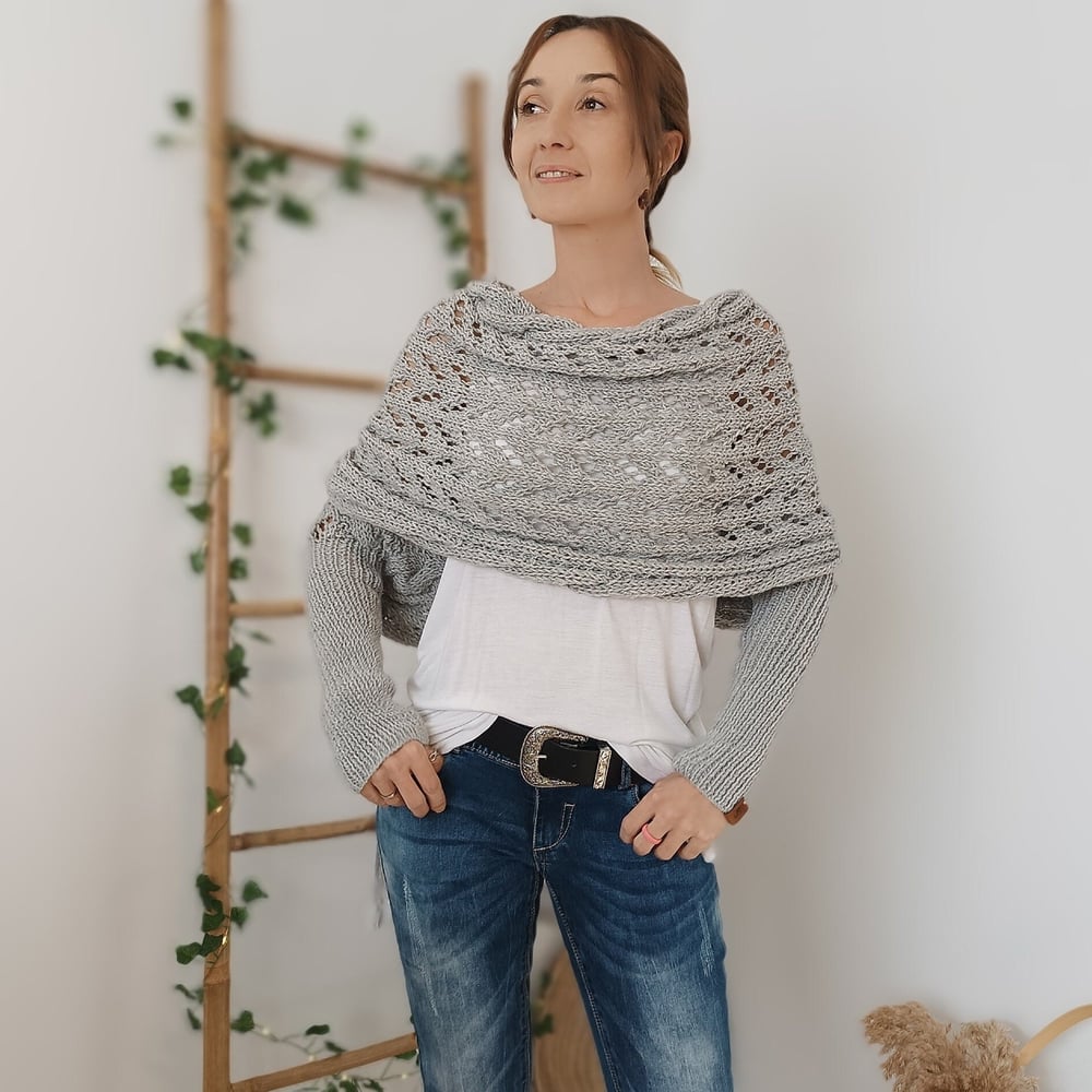 The AuraKnit Cable Wrap – Versatile Knitted Shrug for Women + 50% OFF