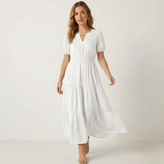 Corsana™ – Tiered Ruffle Lined Maxi Dress with Pockets + 50% OFF