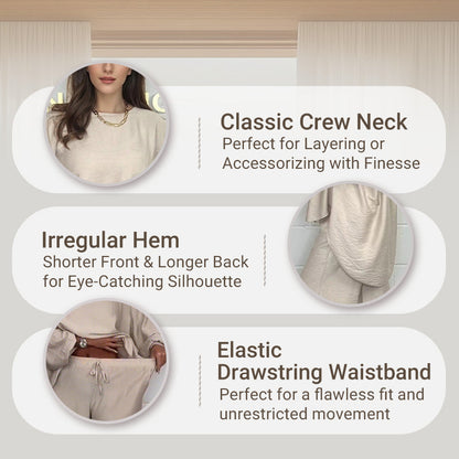 The Effortless Chic Set - Long Sleeve Top & Wide Leg Pants Suit + 50% OFF