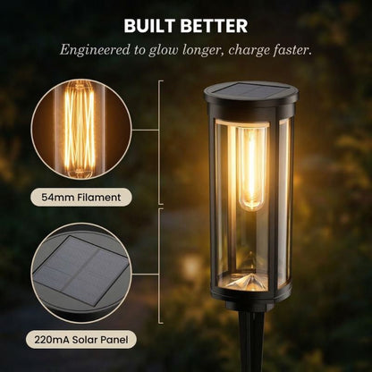 Hearthwick™ – Retro Solar Pathway Lights, 12-14Hr Glow, IP65 Waterproof, 8-Pack + 50% OFF