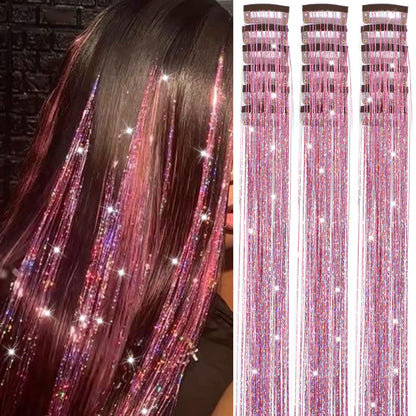 The AuraTinsel Clip-In Highlights - Instant Sparkling, No Chemical Dye, and Reusable + 50% OFF