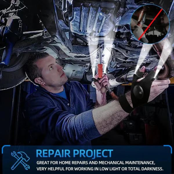 The TaskLight Work Gloves - A Third Helping Hand, No Flashlights Anymore + 50% OFF