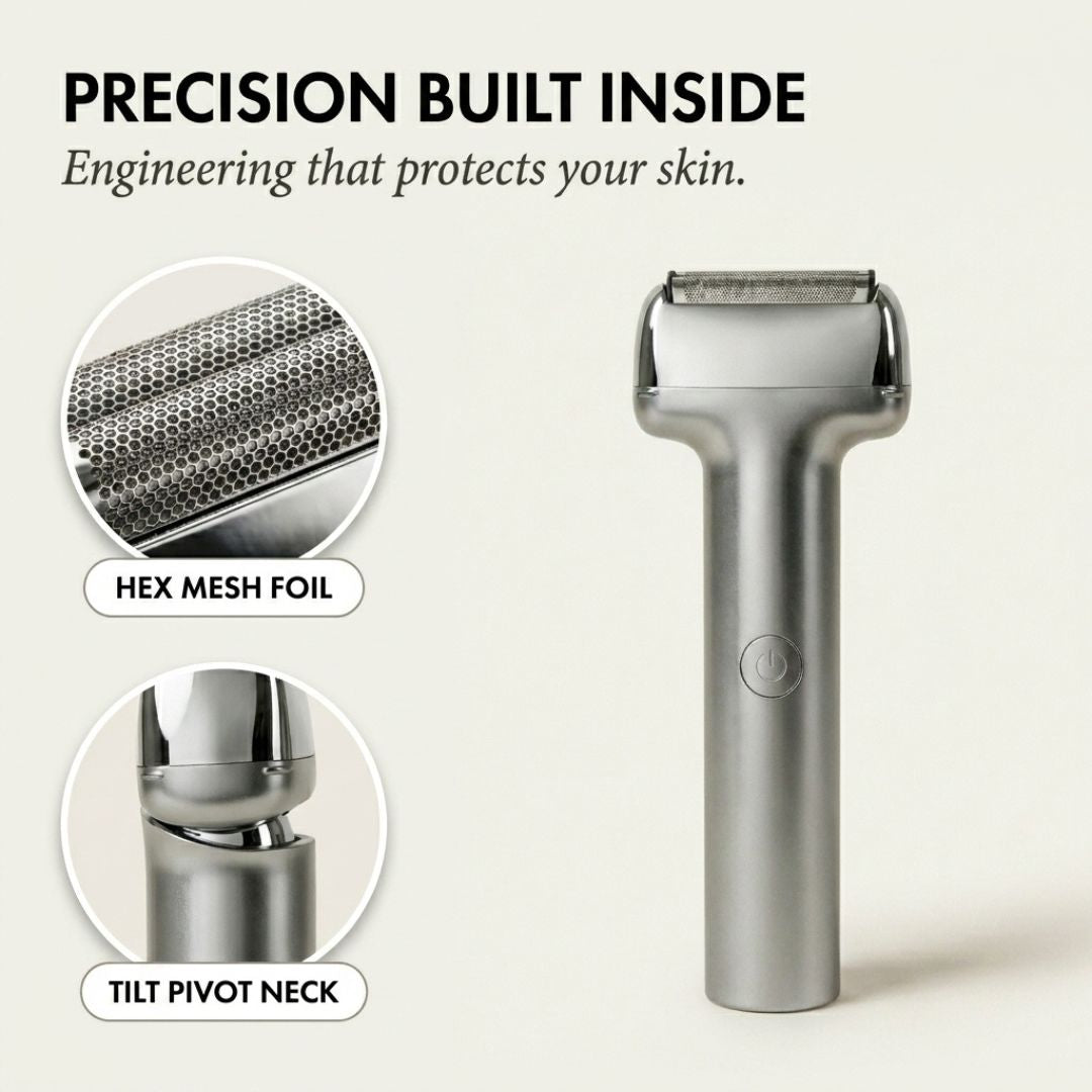 Temper™ – Wide Foil, Tilt Head & IPX6 Rechargeable Electric Shaver for Men + 50% OFF