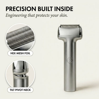 Temper™ – Wide Foil, Tilt Head & IPX6 Rechargeable Electric Shaver for Men + 50% OFF