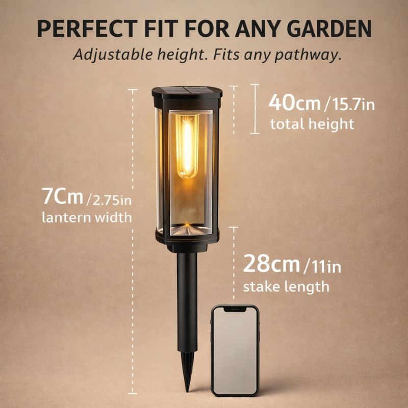 Hearthwick™ – Retro Solar Pathway Lights, 12-14Hr Glow, IP65 Waterproof, 8-Pack + 50% OFF