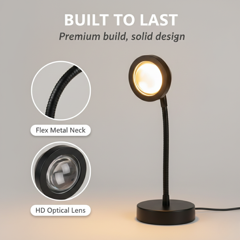 Lumivane™ – 64-Color Sunset Projector Lamp with Remote Control & 180° Adjustable Head + 50% OFF