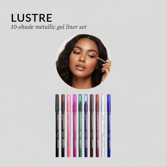 Lustre™ – 10-Shade Waterproof Metallic Gel Eyeliner Pen Set + 50% OFF