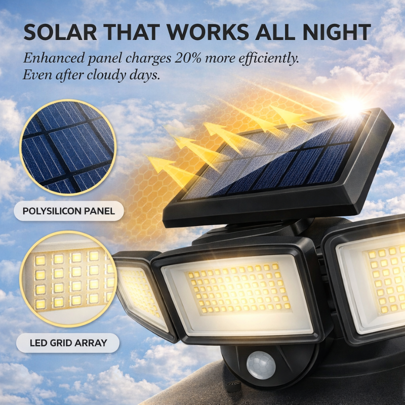 Sentrex™ – Solar Motion Security Light with 270° Coverage & 3 Modes + 50% OFF
