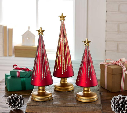 The Starlight Glass Tree Trio - An Automatic Holiday Glow + 50% OFF