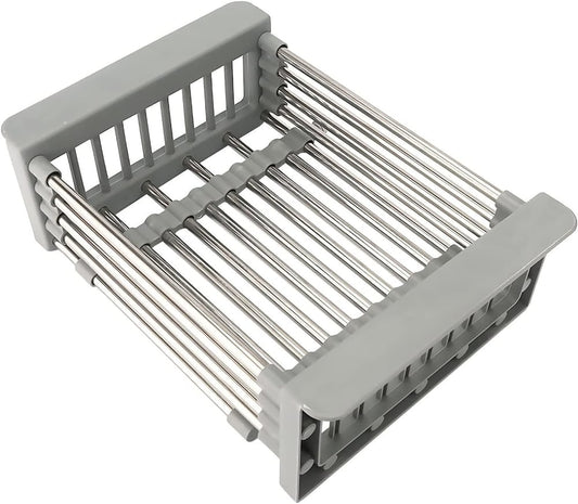 Basinwell™ – Expandable Stainless Steel Over-Sink Dish Drainer & Produce Rack + 50% OFF