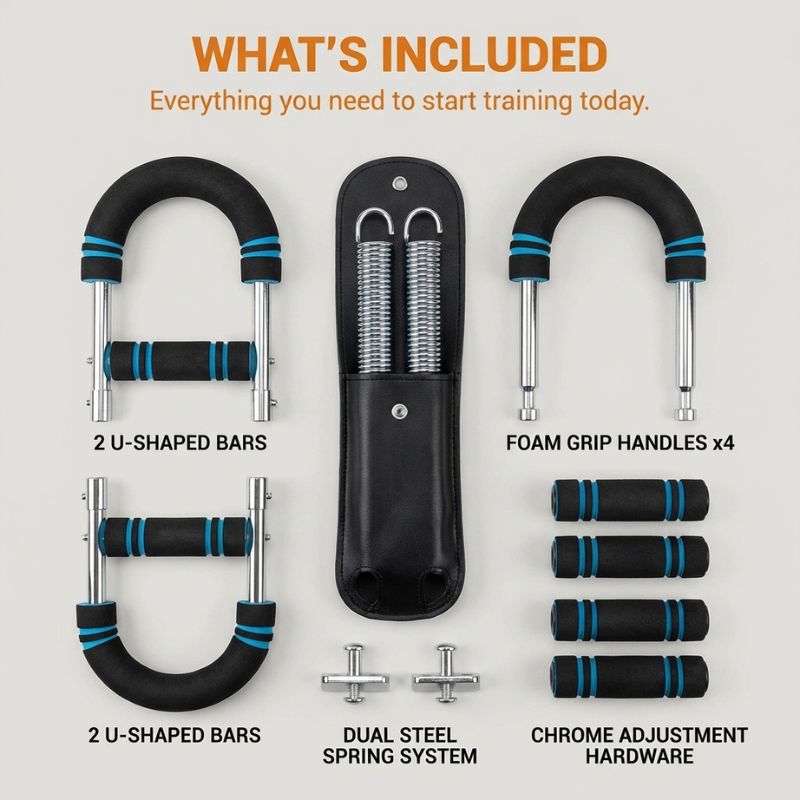 Torquen™ – Adjustable 40–110 LB Spring Resistance Upper Body Trainer + 50% OFF
