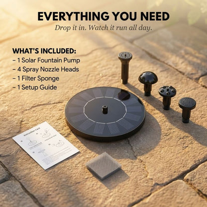 SunPerch™ – Solar Floating Fountain Pump for Bird Baths & Garden Ponds + 50% OFF