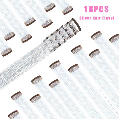 The AuraTinsel Clip-In Highlights - Instant Sparkling, No Chemical Dye, and Reusable + 50% OFF