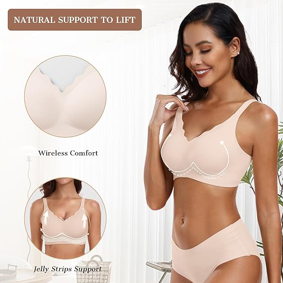 AuraLift Scalloped Wireless Bra - A Natural Lift, All Day Comfort + 50% OFF