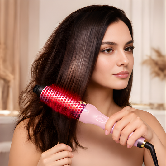 Silkara™ – 2-in-1 Infrared Heated Styling Brush | Straightens, Curls & Adds Volume + 50% OFF