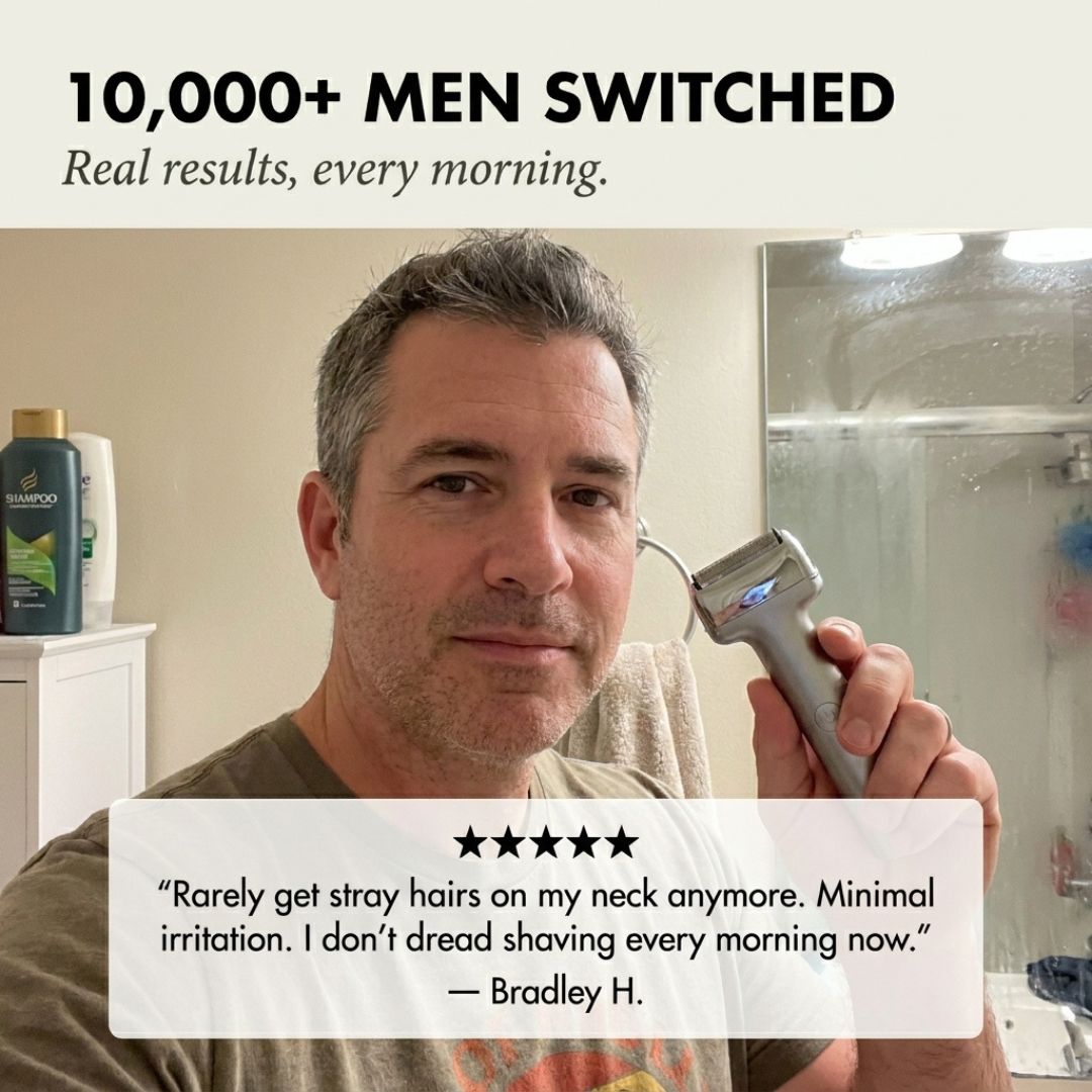 Temper™ – Wide Foil, Tilt Head & IPX6 Rechargeable Electric Shaver for Men + 50% OFF