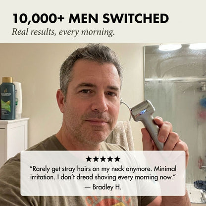 Temper™ – Wide Foil, Tilt Head & IPX6 Rechargeable Electric Shaver for Men + 50% OFF