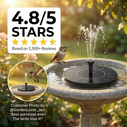 SunPerch™ – Solar Floating Fountain Pump for Bird Baths & Garden Ponds + 50% OFF
