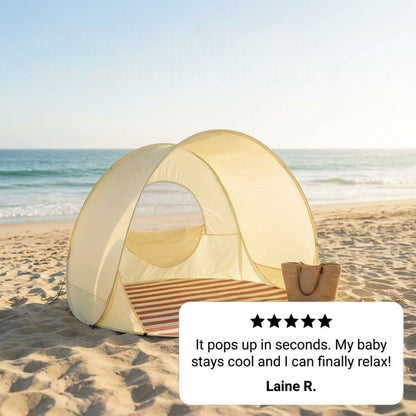 Shorecove™ – Pop-Up Beach Tent with UPF 50+ Sun Protection & 360° Airflow + 50% OFF