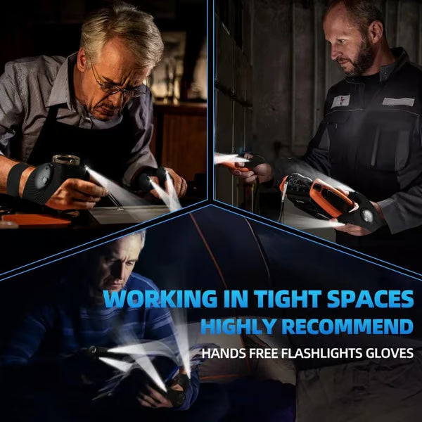 The TaskLight Work Gloves - A Third Helping Hand, No Flashlights Anymore + 50% OFF
