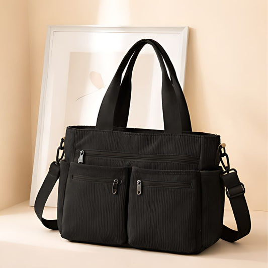 Tuckwell™ – Corduroy Multi-Pocket Tote Bag with Crossbody Strap + 50% OFF