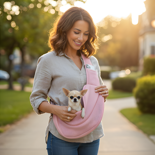 Denway™ – Hands-Free Breathable Mesh Pet Sling Carrier for Small Dogs & Cats + 50% OFF