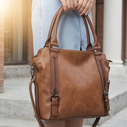 Carvelle™ – Large 3-Way Carry PU Leather Tote Bag for Women + 50% OFF