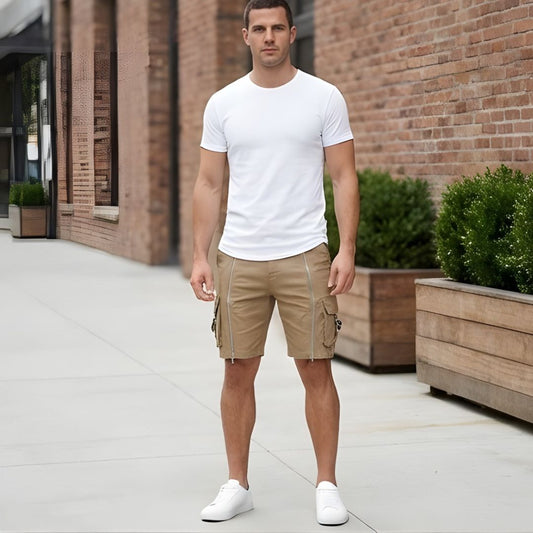 Rivet™ – Zipper Accent Multi-Pocket Tactical Cargo Shorts + 50% OFF
