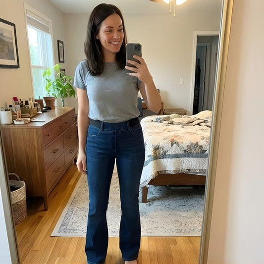 Hemline™ – High Waist Elastic Flare Jeans for Women + 50% OFF