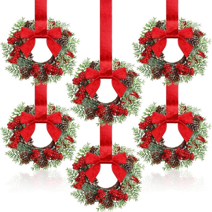 The FestiveFarmhouse Wreath Set - Christmas Charm in a 6-Pack + 50% OFF