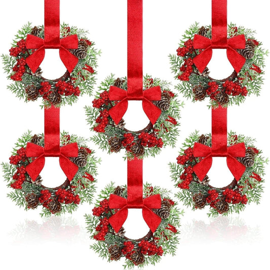 The FestiveFarmhouse Wreath Set - Christmas Charm in a 6-Pack + 50% OFF
