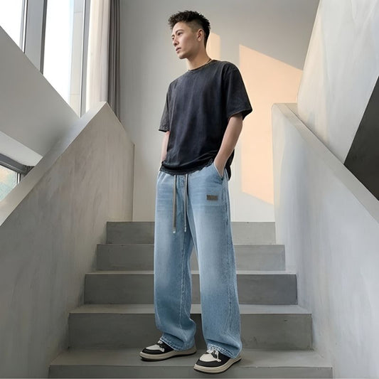 Cresvik™ – Wide-Leg Drawstring Baggy Jeans for Men + 50% OFF