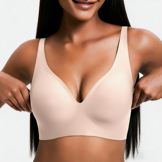 The Neslemy Seamless Bralette - Deep V, Seamless Comfort, and Wireless Push Up + 50% OFF