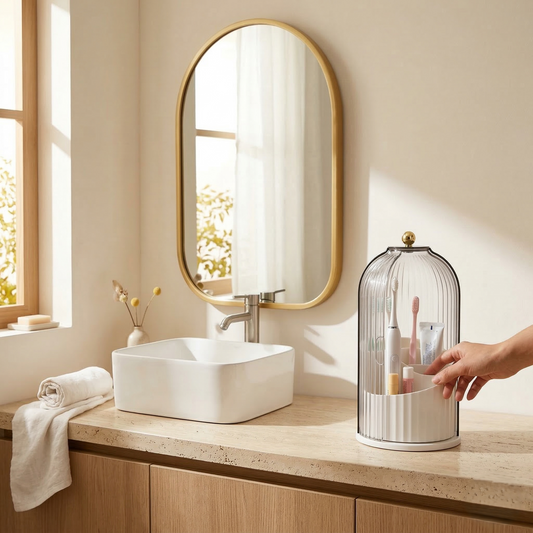 Alcove – Sliding Lid Toothbrush Holder with 360° Rotating Base + 50% OFF