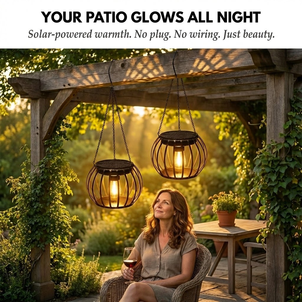 Emberveil™ – Retro Metal Mesh Solar Hanging Lanterns (2-Pack) + 50% OFF