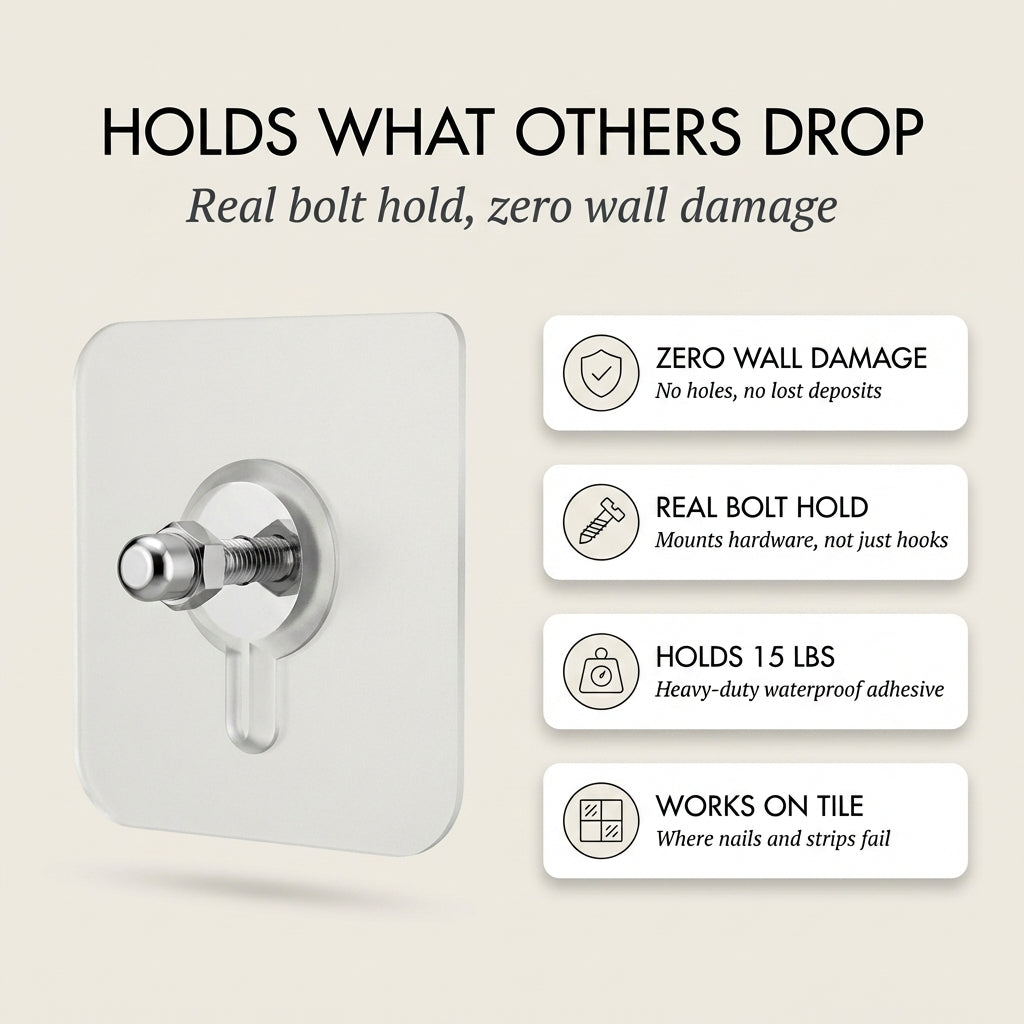 Gripholt™ – No-Drill Adhesive Screw Mount Wall Stickers + 50% OFF