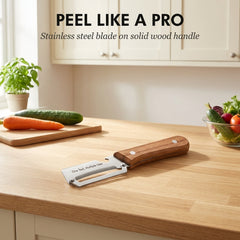 Whetstone™ – Stainless Steel Multi-Use Peeler with Wooden Handle & Built-In Bottle Opener + 50% OFF