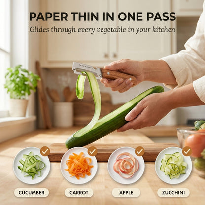 Whetstone™ – Stainless Steel Multi-Use Peeler with Wooden Handle & Built-In Bottle Opener + 50% OFF