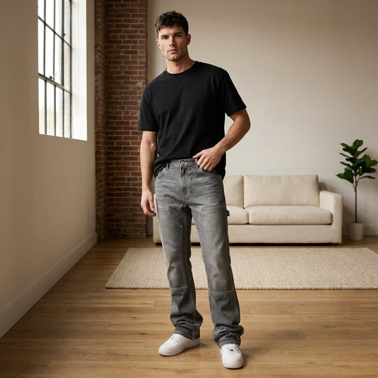 Rivett™ – Stacked Flared Carpenter Denim Men's Jeans + 50% OFF