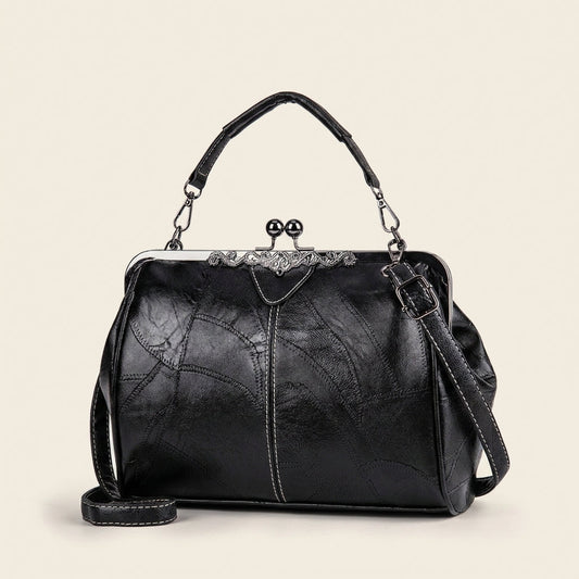 Maisella™ – Vintage Kiss-Lock Leather Crossbody Handbag + 50% OFF