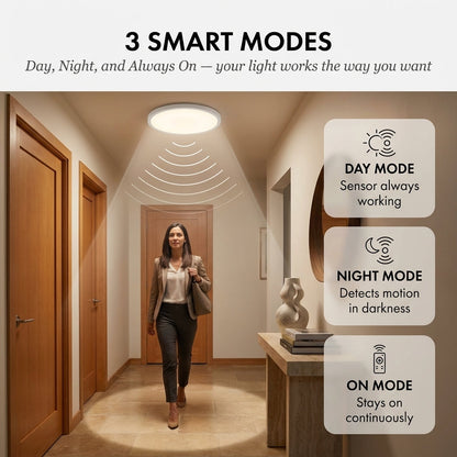 Lumcrest™ – Rechargeable Motion Sensor Ceiling Light with Remote, Magnetic Wireless, 3 Modes & Color Temps + 50% OFF